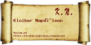 Kloiber Napóleon névjegykártya